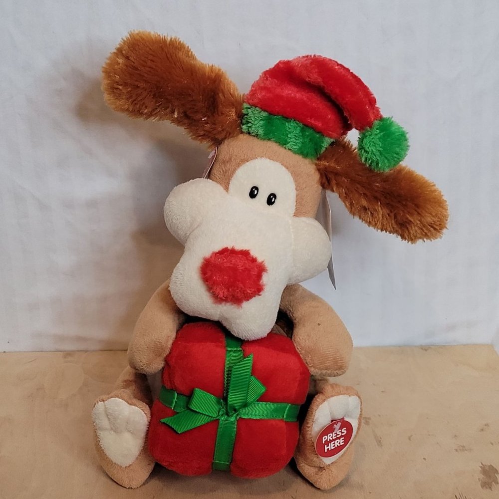 Cuddle Barn Bomping Bailey Christmas Dog Animated Singing Tested Works 13 Inches